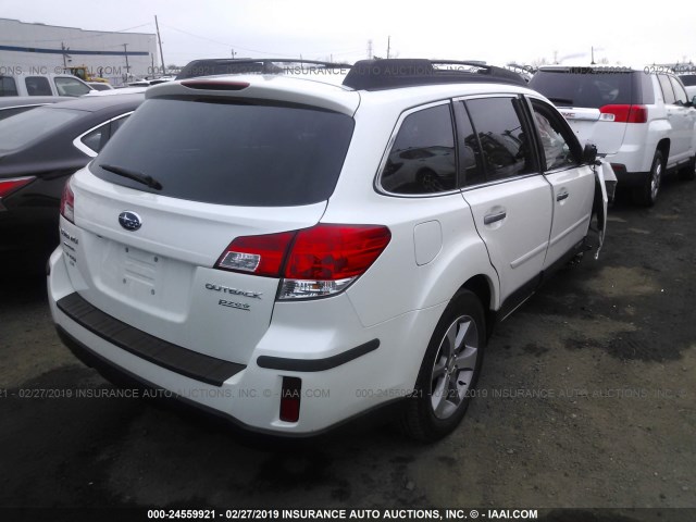 4S4BRBPCXE3202291 - 2014 SUBARU OUTBACK 2.5I LIMITED WHITE photo 4