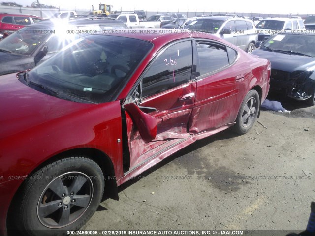 2G2WP552061304590 - 2006 PONTIAC GRAND PRIX RED photo 6