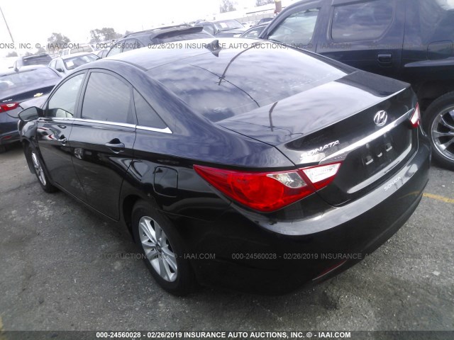 5NPEB4AC3DH792752 - 2013 HYUNDAI SONATA GLS BLACK photo 3