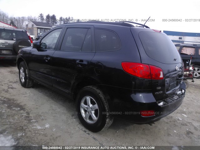 5NMSG73DX8H214677 - 2008 HYUNDAI SANTA FE GLS Dark Blue photo 3