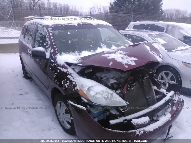 5TDZK23C37S014825 - 2007 TOYOTA SIENNA CE/LE RED photo 1