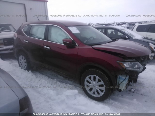 KNMAT2MV6FP577922 - 2015 NISSAN ROGUE S/SL/SV RED photo 1