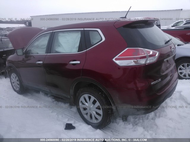 KNMAT2MV6FP577922 - 2015 NISSAN ROGUE S/SL/SV RED photo 3