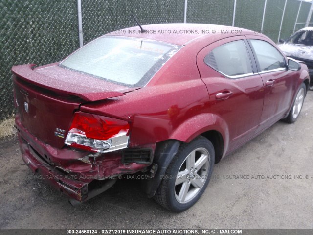 1B3LC56R88N583229 - 2008 DODGE AVENGER SXT RED photo 4