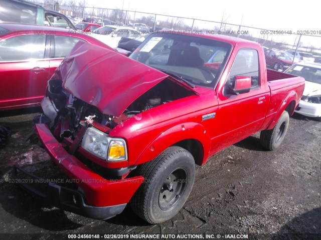 1FTYR10U26PA02852 - 2006 FORD RANGER RED photo 2