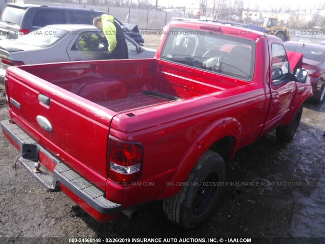 1FTYR10U26PA02852 - 2006 FORD RANGER RED photo 4