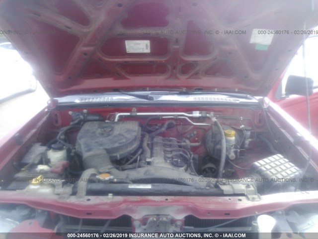 1N6DD21S21C400642 - 2001 NISSAN FRONTIER XE RED photo 10