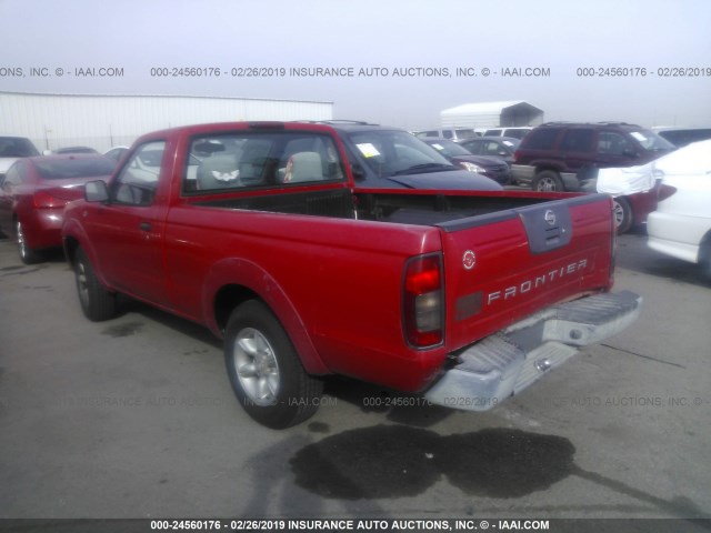 1N6DD21S21C400642 - 2001 NISSAN FRONTIER XE RED photo 3