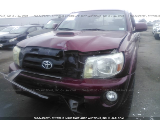 5TETU62N25Z009030 - 2005 TOYOTA TACOMA PRERUNNER ACCESS CAB RED photo 6