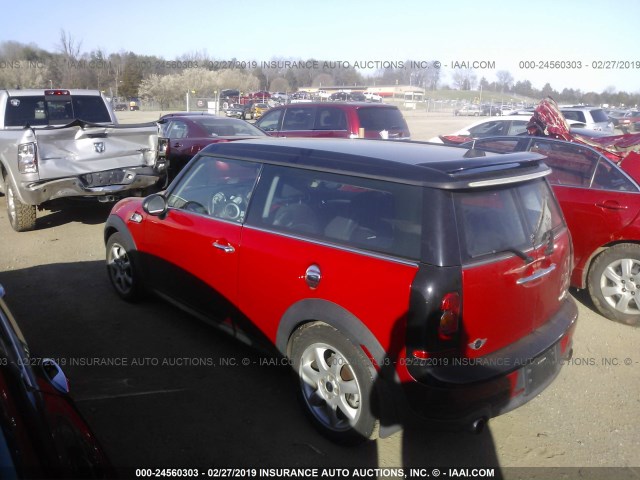 WMWMM33539TP89915 - 2009 MINI COOPER S CLUBMAN RED photo 3