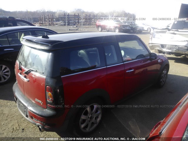 WMWMM33539TP89915 - 2009 MINI COOPER S CLUBMAN RED photo 4