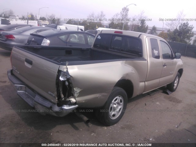 5TETX22N95Z030411 - 2005 TOYOTA TACOMA ACCESS CAB ოქროსფერი ფოტო 4