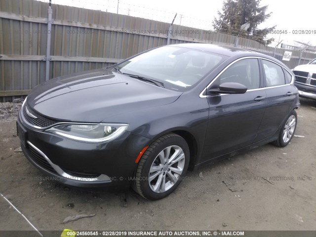 1C3CCCAB2FN602145 - 2015 CHRYSLER 200 LIMITED GRAY photo 2