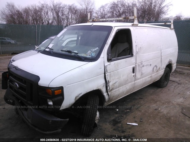 1FTNE1EW5CDA44163 - 2012 FORD ECONOLINE E150 VAN WHITE photo 2