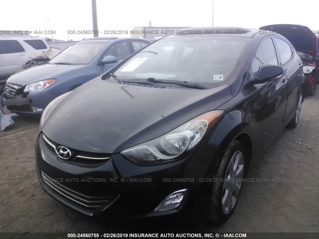 KMHDH4AE0DU837269 - 2013 HYUNDAI ELANTRA GLS/LIMITED BLACK photo 2