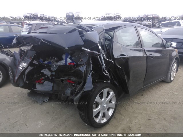 KMHDH4AE0DU837269 - 2013 HYUNDAI ELANTRA GLS/LIMITED BLACK photo 4