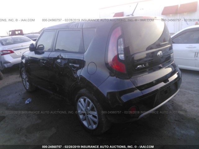 KNDJP3A59K7637409 - 2019 KIA SOUL + BLACK photo 3