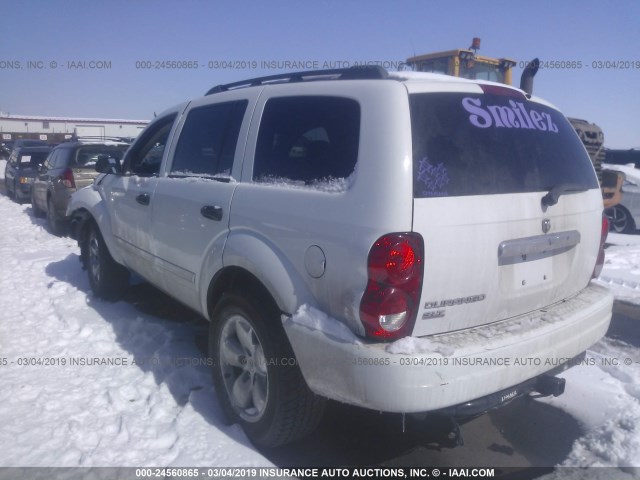 1D4HB48N06F191545 - 2006 DODGE DURANGO SLT WHITE photo 3