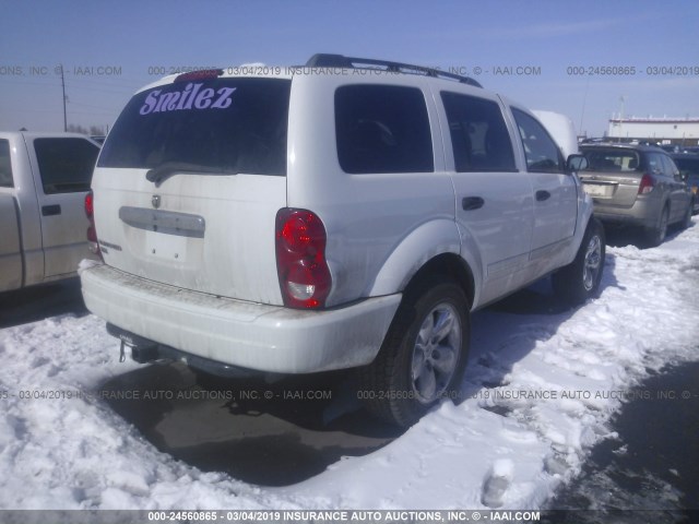 1D4HB48N06F191545 - 2006 DODGE DURANGO SLT WHITE photo 4