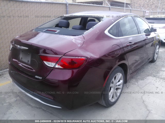 1C3CCCAB5GN121839 - 2016 CHRYSLER 200 LIMITED BURGUNDY photo 4