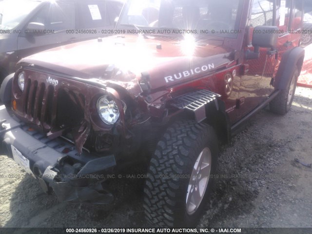 1J4GA69177L126546 - 2007 JEEP WRANGLER RUBICON MAROON photo 2