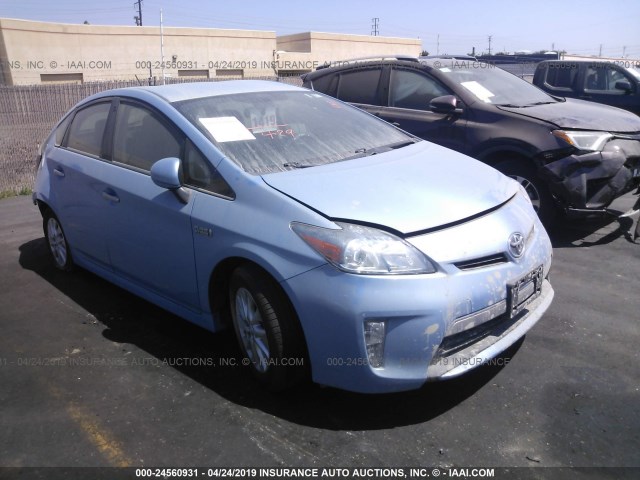 JTDKN3DP1E3060524 - 2014 TOYOTA PRIUS PLUG-IN  Light Blue photo 1