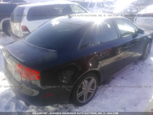 WAUAF78E67A059731 - 2007 AUDI A4 2/TURBO BLACK photo 4