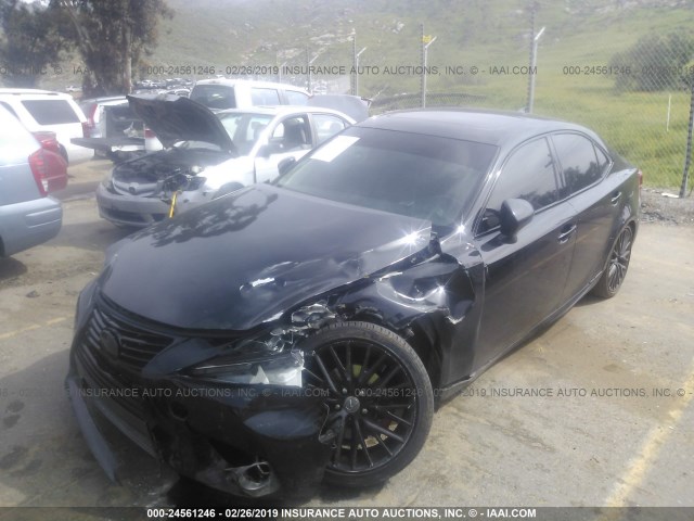 JTHBF1D26E5004491 - 2014 LEXUS IS 250 BLACK photo 2