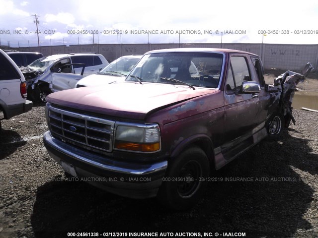 1FTEX15H9RKB23187 - 1994 FORD F150 RED photo 2