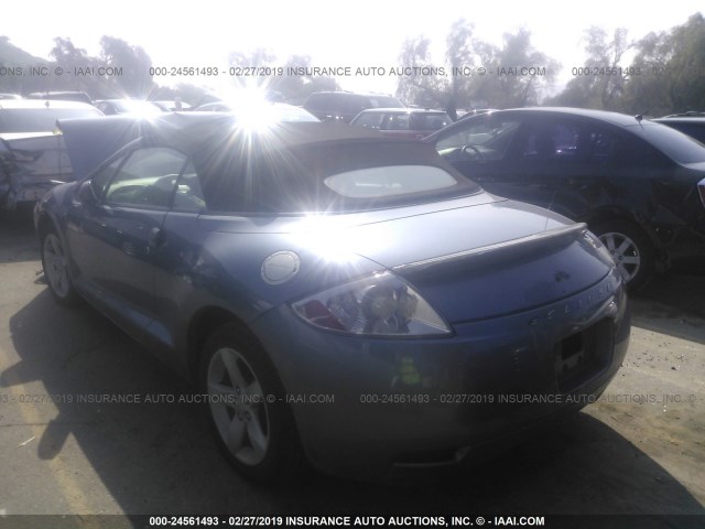 4A3AL25F57E052822 - 2007 MITSUBISHI ECLIPSE SPYDER GS BLUE photo 3