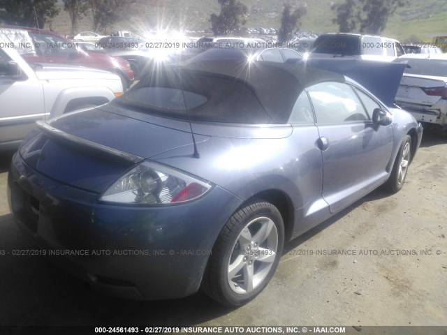 4A3AL25F57E052822 - 2007 MITSUBISHI ECLIPSE SPYDER GS BLUE photo 4