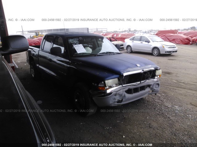 1B7GL2AN2YS769126 - 2000 DODGE DAKOTA QUAD BLUE photo 1