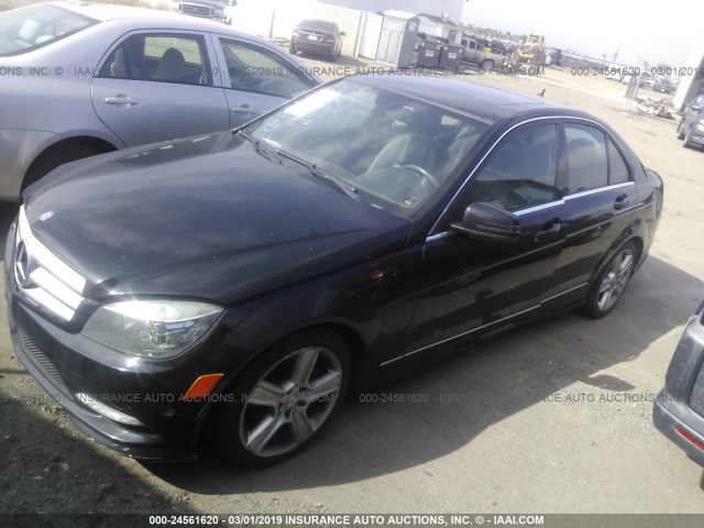 WDDGF5EB9BA476609 - 2011 MERCEDES-BENZ C 300 BLACK photo 2
