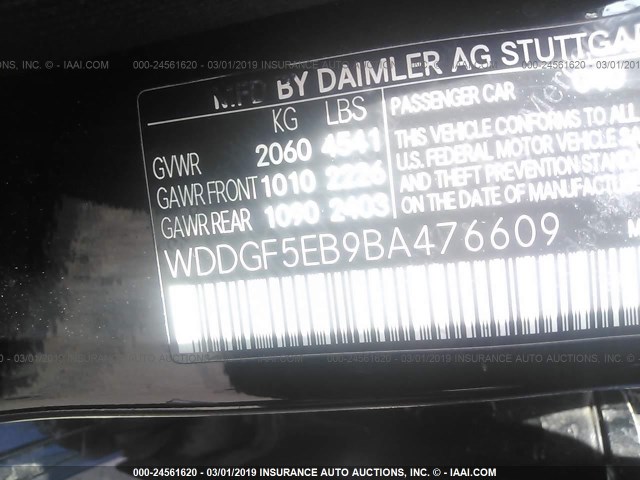 WDDGF5EB9BA476609 - 2011 MERCEDES-BENZ C 300 BLACK photo 9