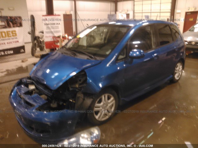 JHMGD38648S019176 - 2008 HONDA FIT SPORT BLUE photo 2