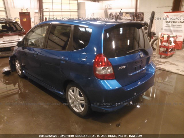 JHMGD38648S019176 - 2008 HONDA FIT SPORT BLUE photo 3