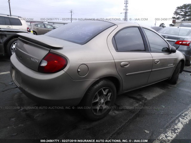 1B3ES46C3YD558634 - 2000 DODGE NEON ES TAN photo 4