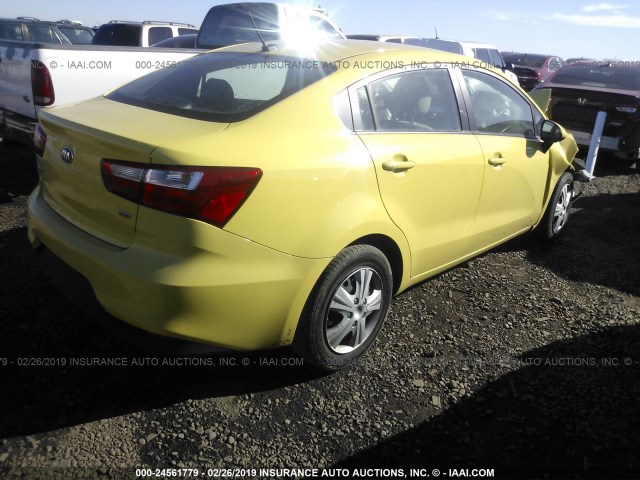 KNADM4A3XG6594719 - 2016 KIA RIO LX YELLOW photo 4