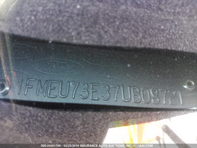 1FMEU73E37UB08721 - 2007 FORD EXPLORER XLT GRAY photo 9