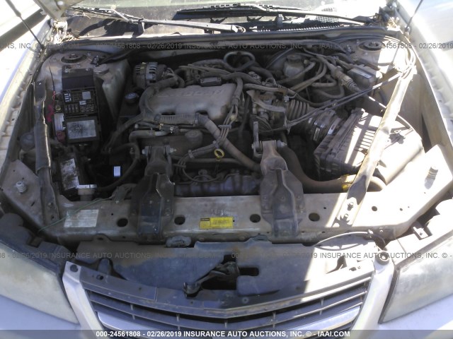 2G1WF55E519251512 - 2001 CHEVROLET IMPALA SILVER photo 10