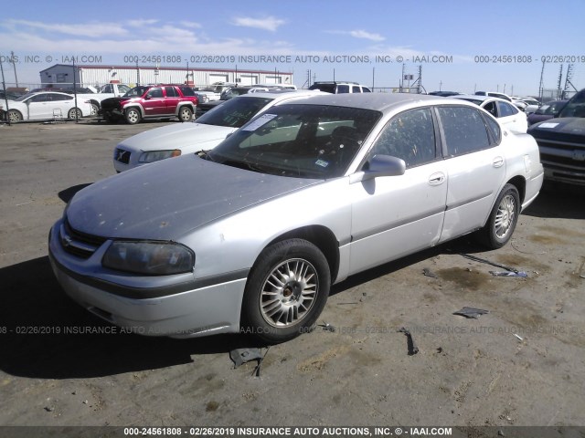 2G1WF55E519251512 - 2001 CHEVROLET IMPALA SILVER photo 2