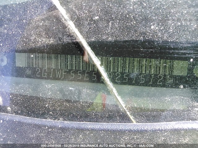 2G1WF55E519251512 - 2001 CHEVROLET IMPALA SILVER photo 9