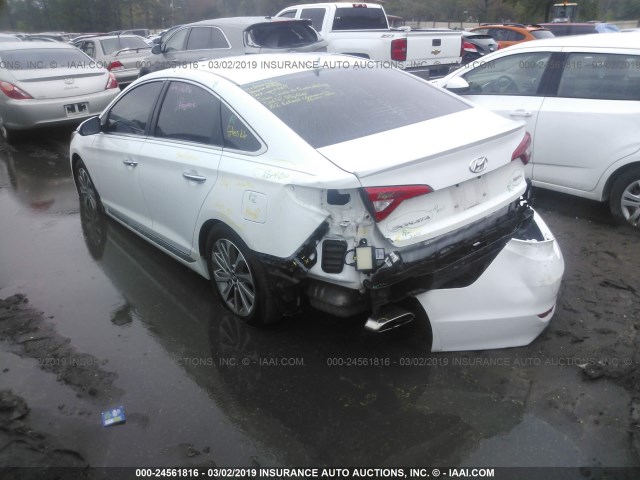 5NPE34AF4FH201886 - 2015 HYUNDAI SONATA SPORT/LIMITED WHITE photo 3