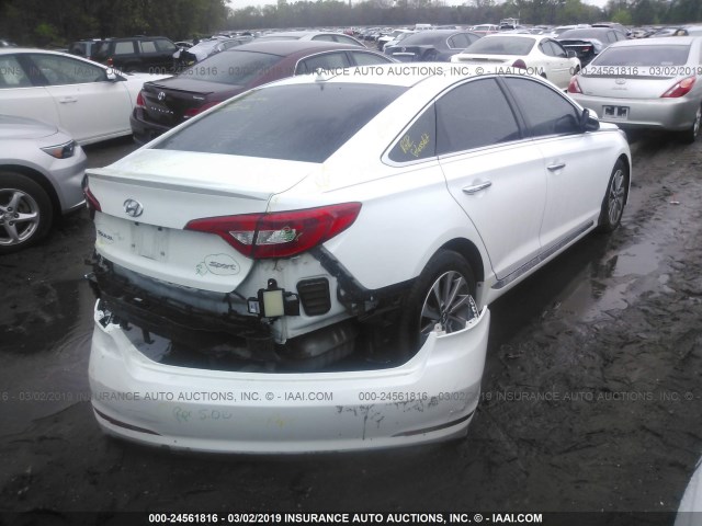 5NPE34AF4FH201886 - 2015 HYUNDAI SONATA SPORT/LIMITED WHITE photo 4