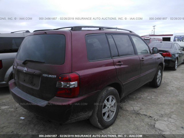 JTEGP21A040021722 - 2004 TOYOTA HIGHLANDER LIMITED RED photo 4