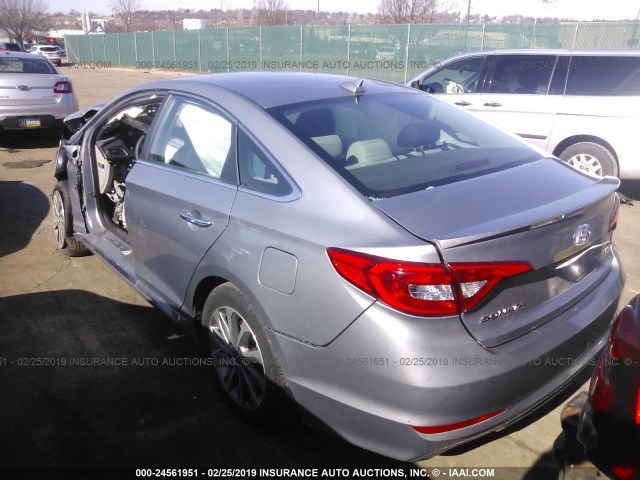 5NPE34AF0GH285125 - 2016 HYUNDAI SONATA SPORT/LIMITED GRAY photo 3