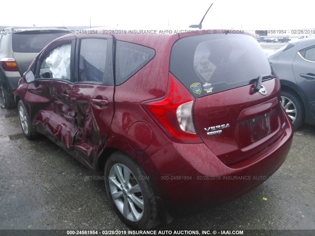 3N1CE2CP6EL405232 - 2014 NISSAN VERSA NOTE S/S PLUS/SV/SL RED photo 3