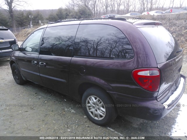 1D4GP44R03B324667 - 2003 DODGE GRAND CARAVAN SPORT MAROON photo 3