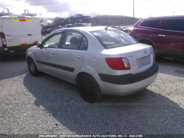 KNADE123876191476 - 2007 KIA RIO LX/SX SILVER photo 3