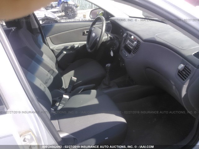 KNADE123876191476 - 2007 KIA RIO LX/SX SILVER photo 5